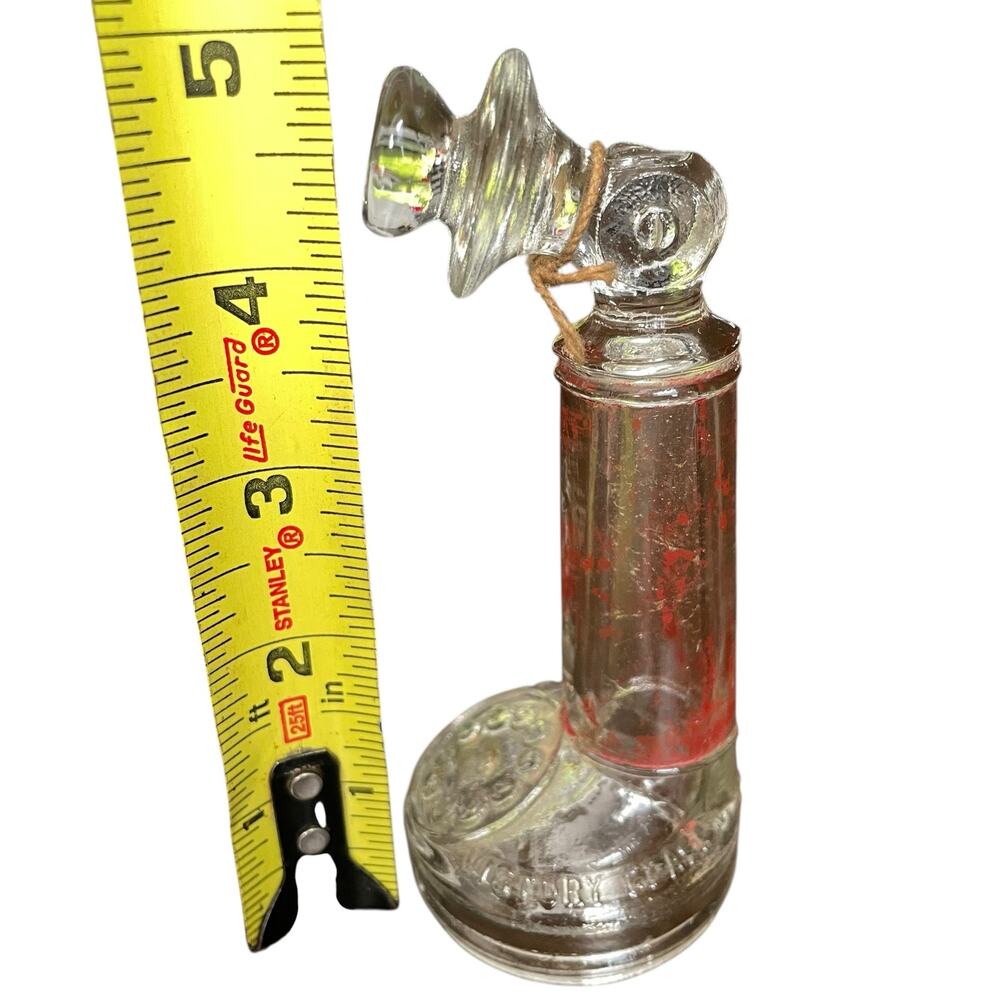 Candlestick Telephone Candy Container Vtg Victory Glass Mini Novelty Phone READ